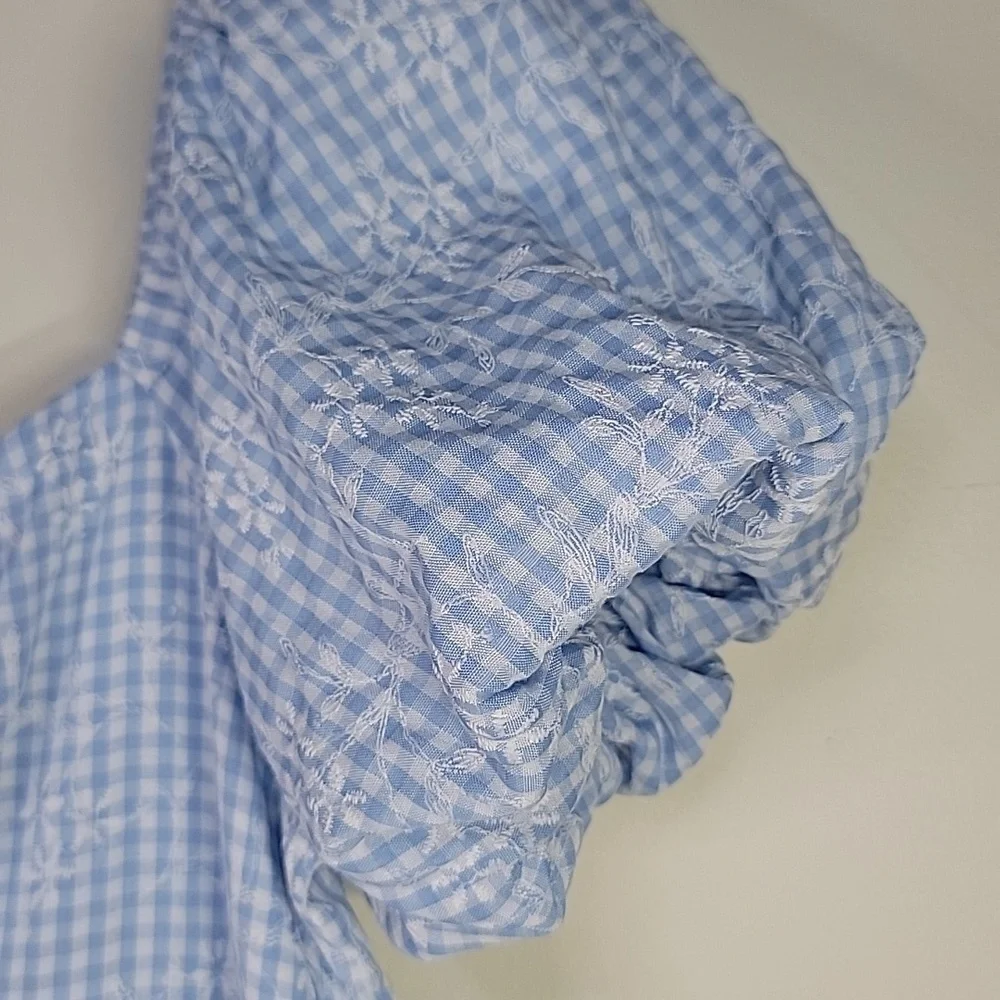 ORIGINALITY BABY BLUE GINGHAM BABYDOLL DRESS